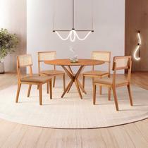 Conjunto de Sala de Jantar Mesa 120 Cm com 4 Cadeiras Ava