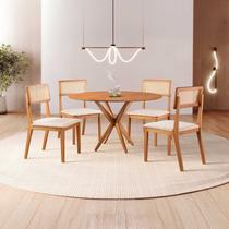 Conjunto de Sala de Jantar Mesa 120 Cm com 4 Cadeiras Ava