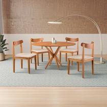 Conjunto de Sala de Jantar Mesa 120cm com 4 Cadeiras Aurora