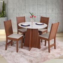 Conjunto de Sala de Jantar Mesa Redonda com 4 Cadeiras Elane - Móveis São Carlos Conjunto de Sala de Jantar Mesa Redonda com 4 Cadeiras Elane - Móveis São Carlos