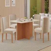 Conjunto de Sala de Jantar Monet 1,20 com 4 Cadeiras 100 MDF Conjunto de Sala de Jantar Monet 1,20 com 4 Cadeiras 100 MDF