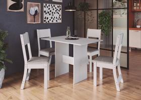 Conjunto de sala de jantar predilleta karla 1,10 c/4 cadeiras branca