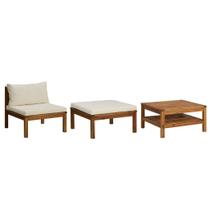 Conjunto de Sala para Patio Casafoyer de Madera de Acacia 3 Piezas con Cojines Conjunto de Sala para Patio Casafoyer de Madera de Acacia 3 Piezas con Cojines