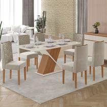 Conjunto de Sala Suzan 1,60 +6 com Cad Olimpia 100% MDF Tampo de Vidro Tuboarte Conjunto de Sala Suzan 1,60 +6 com Cad Olimpia 100% MDF Tampo de Vidro Tuboarte