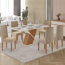 Conjunto de Sala Versailles 1,60 6 com Cad Olympe 100 MDF Tampo de Vidro Conjunto de Sala Versailles 1,60 6 com Cad Olympe 100 MDF Tampo de Vidro