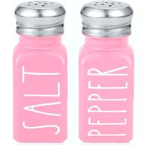 Conjunto de saleiros e pimenteiros Brighter Barns Pink Glass