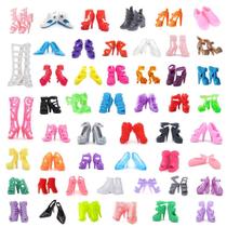 Conjunto de sapatos de boneca DoubleWood, 50 pares para boneca de 11,5 polegadas Conjunto de sapatos de boneca DoubleWood, 50 pares para boneca de 11,5 polegadas