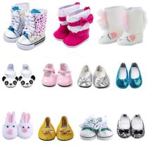 Conjunto de sapatos de boneca para boneca americana de 18 polegadas com 3 pares de botas x9 Conjunto de sapatos de boneca para boneca americana de 18 polegadas com 3 pares de botas x9