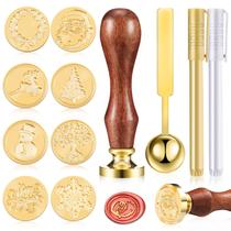 Conjunto de selos de cera Xuniea, Natal e Halloween, 12 peças