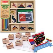 Conjunto de selos Melissa & Doug Dinosaur com minipad Scratch Art