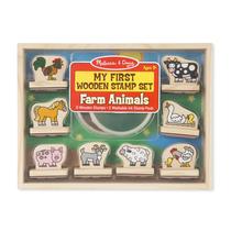 Conjunto de selos Melissa & Doug My First Wooden Farm Animals 4+