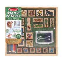 Conjunto de selos Melissa e Doug Stamp-a-Scene Rain Forest