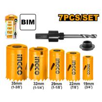 Conjunto de Serra Copo Bimetal e Suporte com 7 Peças INGCO