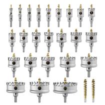 Conjunto de serras de furo GSTK atualizado para 26 unidades de metal duro pesado de 26 mm a 100 mm