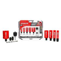 Conjunto de serras de orifício Diablo DHS09SGPCT de 9 peças de dentes de metal duro Conjunto de serras de orifício Diablo DHS09SGPCT de 9 peças de dentes de metal duro