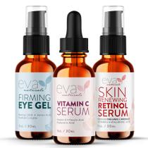 Conjunto de sérum Eva Naturals Facelift em frasco Vitamina C Retinol Conjunto de sérum Eva Naturals Facelift em frasco Vitamina C Retinol