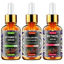 Conjunto de sérum WUMAL: sérum de vitamina C, soro de retinol e ácido hialurônico