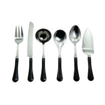 Conjunto De Servir De Aço Inox Preto 6 Peças - Btc Conjunto De Servir De Aço Inox Preto 6 Peças - Btc