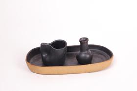 Conjunto de Servir em Cerâmica Carvão Minimalista Coleção Noir Conjunto de Servir em Cerâmica Carvão Minimalista Coleção Noir