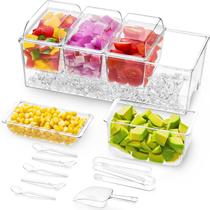 Conjunto de servir Taco Bar Lifewit com 4 recipientes de 600 ml e acessórios Conjunto de servir Taco Bar Lifewit com 4 recipientes de 600 ml e acessórios