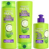 Conjunto de shampoo, condicionador e creme de ar seco Garnier Fructis