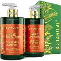 Conjunto de Shampoo e Condicionador Botânico para Crescimento Capilar Gengibre e Saw Palmetto Conjunto de Shampoo e Condicionador Botânico para Crescimento Capilar Gengibre e Saw Palmetto