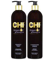 Conjunto de shampoo e condicionador CHI Óleo de Argan + Óleo de Moringa 750mL