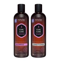 Conjunto de shampoo e condicionador HASK CURL CARE Óleo de coco e argan