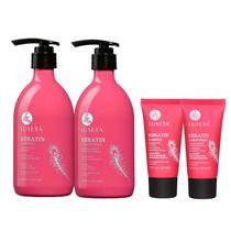 Conjunto de shampoo e condicionador Luseta Keratin Full + Travel Size