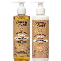 Conjunto de Shampoo e Condicionador para Bebê Cristina's Curls Limpeza Suave com Desembaraço Macio Conjunto de Shampoo e Condicionador para Bebê Cristina's Curls Limpeza Suave com Desembaraço Macio