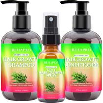 Conjunto de shampoo e condicionador para crescimento capilar com spray protetor térmico BEHAPRO