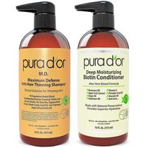 Conjunto de shampoo e condicionador PURA D'OR MD Antiadelgaçante 480 mL x2