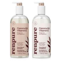 Conjunto de shampoo e condicionador RENPURE Coco e Vitamina E 720mL Conjunto de shampoo e condicionador RENPURE Coco e Vitamina E 720mL