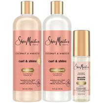 Conjunto de shampoo e condicionador SheaMoisture 473ml + Óleo de cabelo 97mL Conjunto de shampoo e condicionador SheaMoisture 473ml + Óleo de cabelo 97mL