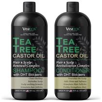 Conjunto de shampoo e condicionador VANIDOX Tea Tree 480 ml com óleo de rícino