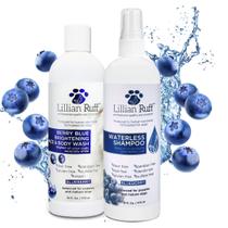 Conjunto de shampoo e sem água Lillian Ruff Berry Blue para cães Conjunto de shampoo e sem água Lillian Ruff Berry Blue para cães