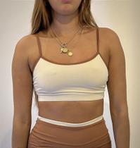 Conjunto de Short Básico Caramelo com Off White - Tamanho Único Conjunto de Short Básico Caramelo com Off White - Tamanho Único