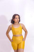 Conjunto De Short Corrida Com Bolso Aveludado De Compressão Top Clara Amarelo Dourado Conjunto De Short Corrida Com Bolso Aveludado De Compressão Top Clara Amarelo Dourado