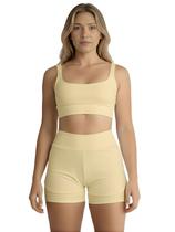 Conjunto de Short Duplo Fitness Academia Treino Feminino Cor:AmareloTamanho:M Conjunto de Short Duplo Fitness Academia Treino Feminino Cor:AmareloTamanho:M