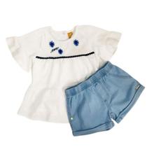 Conjunto de short jeans infantil