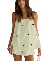 Conjunto de shorts calbatic Polka Dot Summer Lounge Cotton