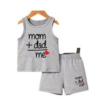 Conjunto De Shorts Com Estampa De Letras E Gola Redonda Para Meninos, Roupa Casual De Duas Peças Conjunto De Shorts Com Estampa De Letras E Gola Redonda Para Meninos, Roupa Casual De Duas Peças