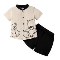Conjunto de Shorts com Estampa de Urso para Meninos - Ideal para Festa de Aniversário Conjunto de Shorts com Estampa de Urso para Meninos - Ideal para Festa de Aniversário