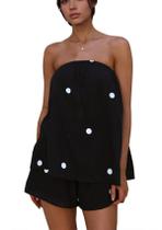 Conjunto de shorts de duas peças MSBESYOR para mulheres de bolinhas Conjunto de shorts de duas peças MSBESYOR para mulheres de bolinhas