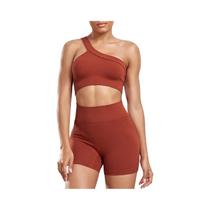 Conjunto De Shorts De Fitness Femininos De Cintura Alta Skinny Stretch Sexy Corrida Ao Ar Livre Moda