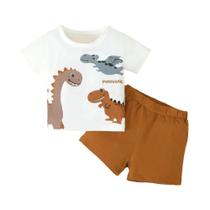 Conjunto de Shorts e Camisa de Dinossauro para Meninos (0-3 anos) - Verão Conjunto de Shorts e Camisa de Dinossauro para Meninos (0-3 anos) - Verão