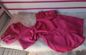 Conjunto de Shorts e Cropped de Manga Bordada em Tecido de Alfaiataria Conjunto de Shorts e Cropped de Manga Bordada em Tecido de Alfaiataria