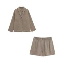Conjunto De Shorts Femininos De 2 Peças, Primavera-verão, Camisa Longa, Top, Roupa Casual Da Moda Conjunto De Shorts Femininos De 2 Peças, Primavera-verão, Camisa Longa, Top, Roupa Casual Da Moda