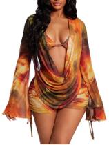 Conjunto de shorts femininos de malha drapeada Tie Dye Outfits WDIRARA