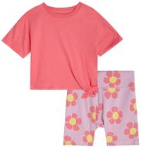 Conjunto de Shorts para Niñas Pequeñas Jessica Simpson Talla 5 Rosa Coral